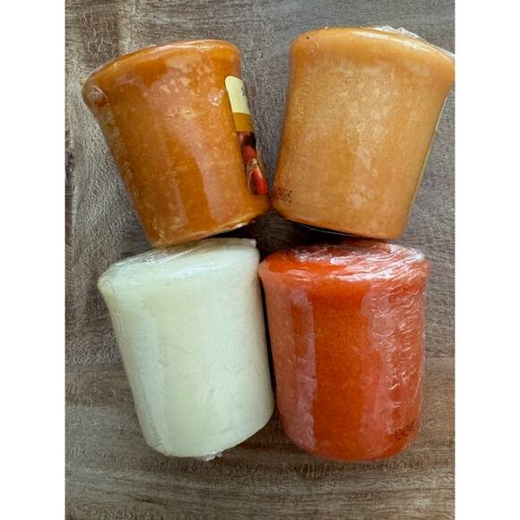 Yankee Candle Votive-Retired Fall Scents Autumn Pumpkin Sugar Hot Cider-Lot of 4 - Picture 2 of 2